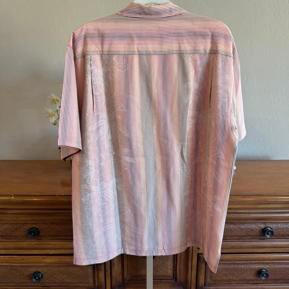 Rare Tommy Bahama 100% Silk Floral Stripe Camp Shirt M - Picture 7 of 7